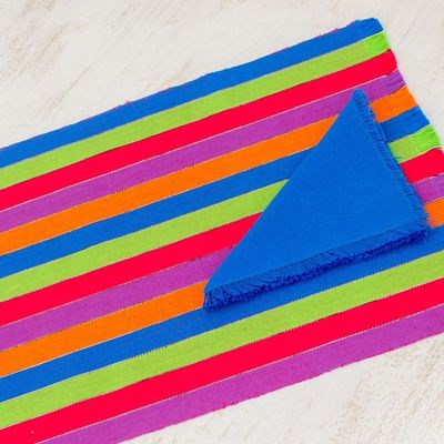 Alternate image for Six Multicolored Striped Cotton Placemats and Napkins Harvest Trails