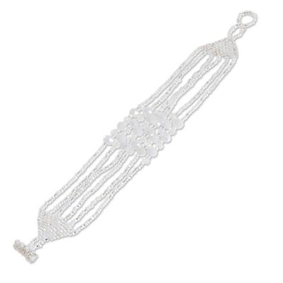 Alternate image for Crystal and Glass Beaded Strand Bracelet in White Nocturnal Brilliance in White