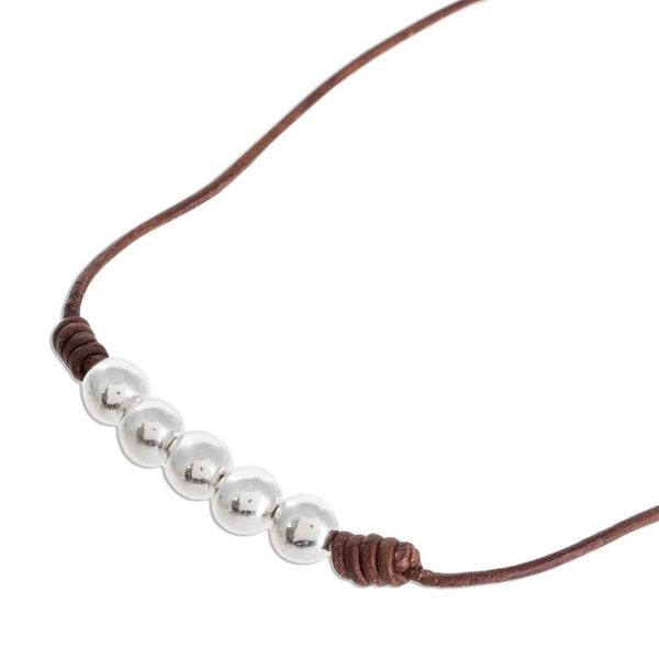 Alternate image for Fine Silver Beaded Pendant Necklace from Guatemala Fascinating Planets