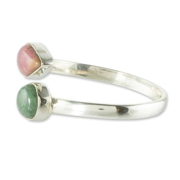 Alternate image for Rhodonite and Jade Ring Now and Then