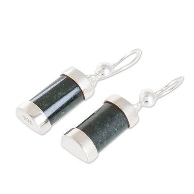 Alternate image for Good Luck Sterling Silver Dangle Jade Earrings Sweet Maya
