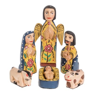 Alternate image for Hand Crafted Religious Wood Sculpture Set of 9 Faithful