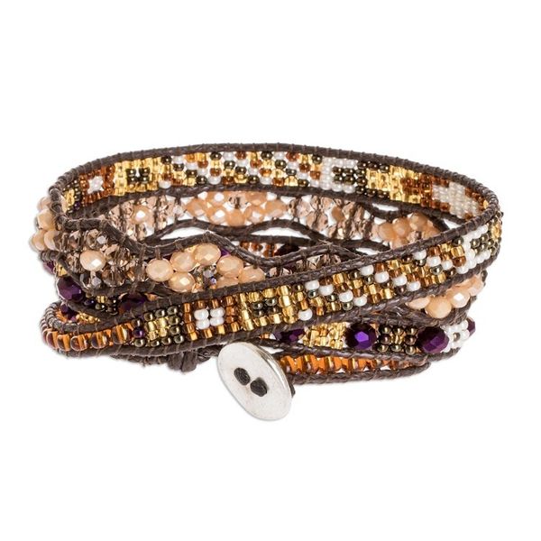 Alternate image for Handcrafted Beaded Positive Energy Long Wrap Bracelet Bountiful Moments