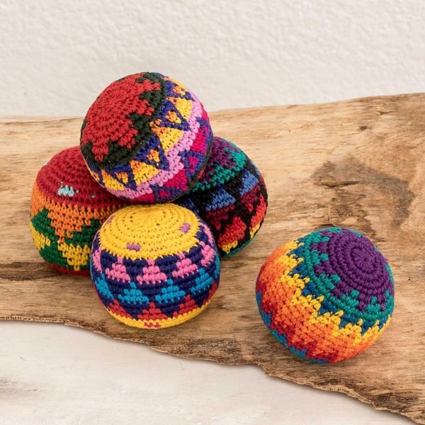 Alternate image for Crocheted Cotton Hacky Sacks Set of 5 Freestyle