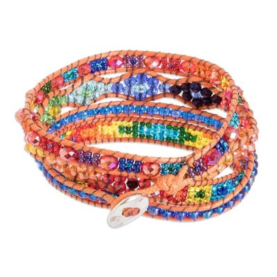 Alternate image for Handcrafted Beaded Positive Energy Long Wrap Bracelet Motivational Aura