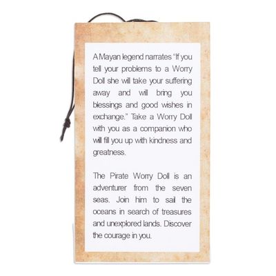 Alternate image for Handcrafted Cotton and Cibaque Pirate Worry Doll Dreamy Pirate