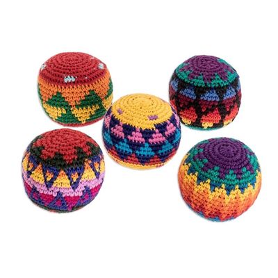 Alternate image for Crocheted Cotton Hacky Sacks Set of 5 Freestyle