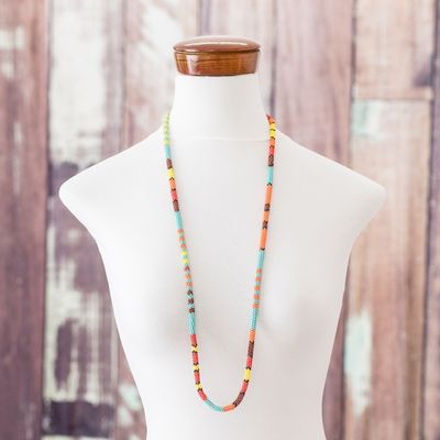 Alternate image for Multicolored Beaded Strand Necklace Colorful Strokes