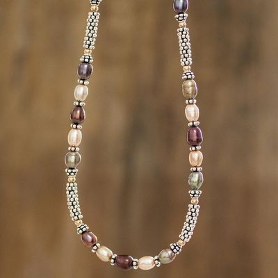 Alternate image for Multicolored Cultured Pearl Beaded Necklace Resplendent Colors