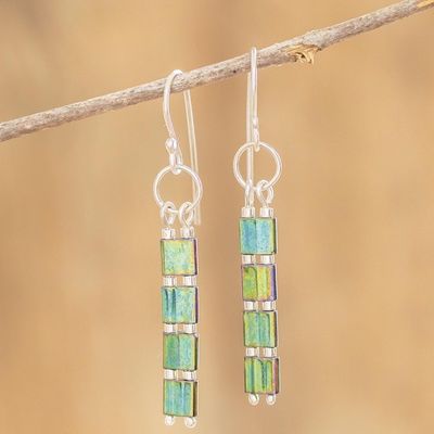 Alternate image for Green Glass Beaded Earrings Emerald Coast