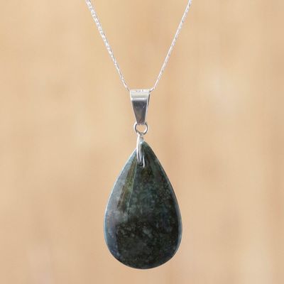 Alternate image for Jade pendant necklace Forest Lilac