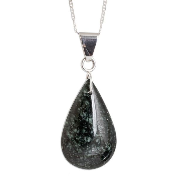 Alternate image for Sterling Silver Jade Double-Sided Pendant Necklace Bicolor Shadow