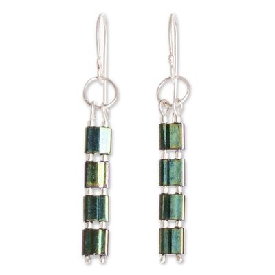 Alternate image for Green Glass Beaded Earrings Emerald Coast