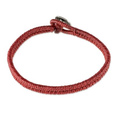 Alternate image for Red Macrame Wristband Bracelet Far Reaches