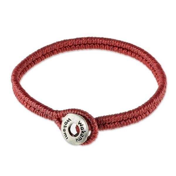 Alternate image for Red Macrame Wristband Bracelet Far Reaches