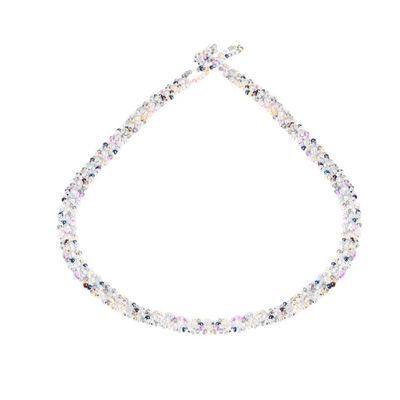 Alternate image for Handmade Glass and Crystal Beaded Necklace in Grey Serene Morning