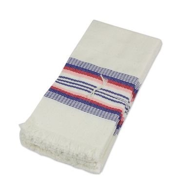 Alternate image for Striped 100 Cotton Napkins from Guatemala Set of 6 Dinner Guest