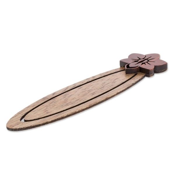 Alternate image for Floral Teak Wood Bookmark from Costa Rica Sarchi Flower