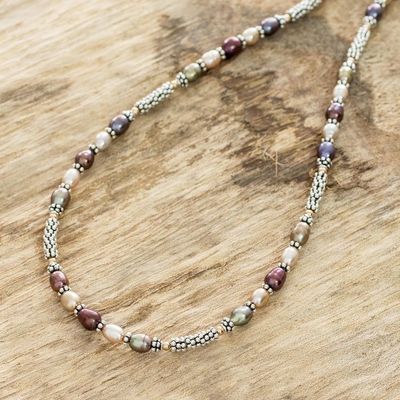 Alternate image for Multicolored Cultured Pearl Beaded Necklace Resplendent Colors