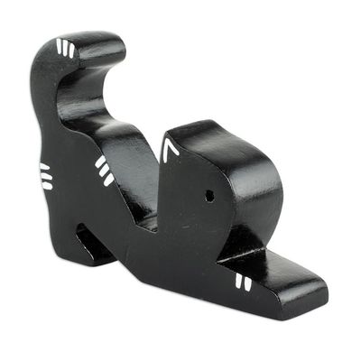 Alternate image for Cat-Shaped Phone Stand in Black Black Cat