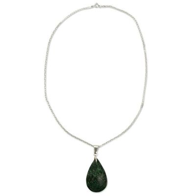 Alternate image for Jade pendant necklace Forest Lilac