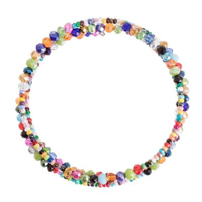 Alternate image for Colorful Glass and Crystal Beaded Wrap Bracelet Happiness and Harmony