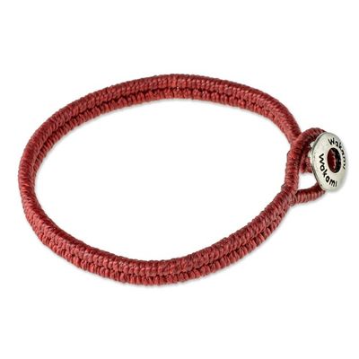 Alternate image for Red Macrame Wristband Bracelet Far Reaches