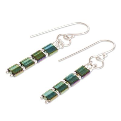 Alternate image for Green Glass Beaded Earrings Emerald Coast