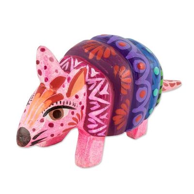 Alternate image for Artisan Crafted Wood Armadillo Figurine Artful Armadillo
