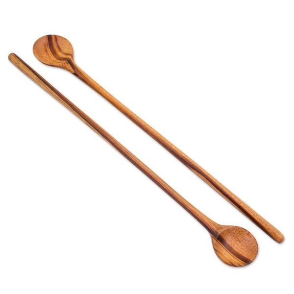 Alternate image for Pair of Handmade Jobillo Wood Cooking Spoons from Guatemala Homestyle