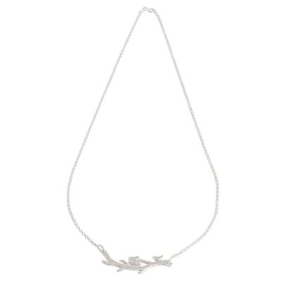 Alternate image for Modern Sterling Silver Tree Pendant Necklace from Costa Rica Nest of Love