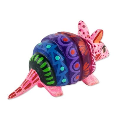 Alternate image for Artisan Crafted Wood Armadillo Figurine Artful Armadillo