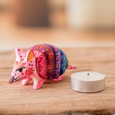 Alternate image for Artisan Crafted Wood Armadillo Figurine Artful Armadillo