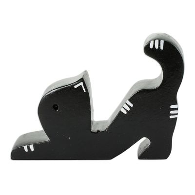 Alternate image for Cat-Shaped Phone Stand in Black Black Cat