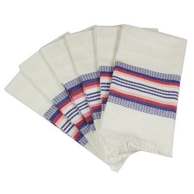 Alternate image for Striped 100 Cotton Napkins from Guatemala Set of 6 Dinner Guest