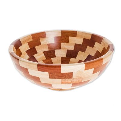 Alternate image for Palo Blanco and Caoba Wood Salad Bowl and Spoons Home Freshness