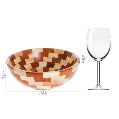Alternate image for Palo Blanco and Caoba Wood Salad Bowl and Spoons Home Freshness