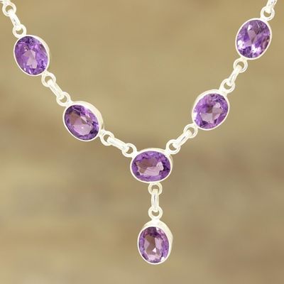 Alternate image for 24-Carat Amethyst Pendant Necklace from India Regal Dazzle
