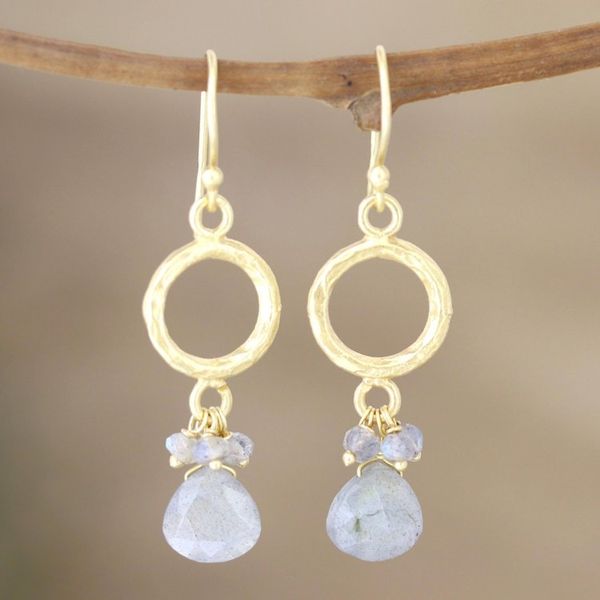 Alternate image for Artisan Crafted Labradorite Earrings Dancing Light