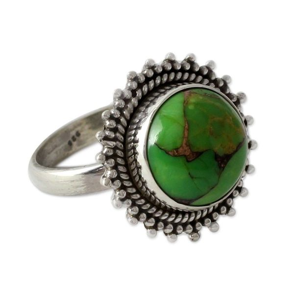 Alternate image for Sterling Silver and Green Composite Turquoise Cocktail Ring Verdant Promise