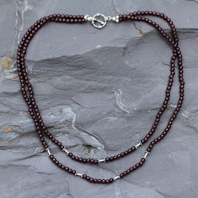 Alternate image for Garnet strand necklace Rajasthani Red