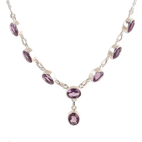 Alternate image for 24-Carat Amethyst Pendant Necklace from India Regal Dazzle