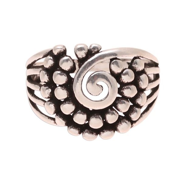 Alternate image for Swirl Pattern Sterling Silver Band Ring from India Modern Swirl