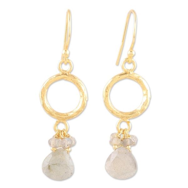 Alternate image for Artisan Crafted Labradorite Earrings Dancing Light