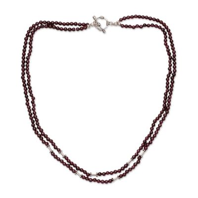Alternate image for Garnet strand necklace Rajasthani Red