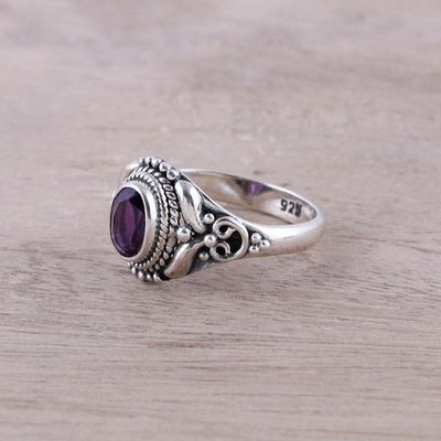 Alternate image for Traditional Amethyst Cocktail Ring from India Traditional Romantic