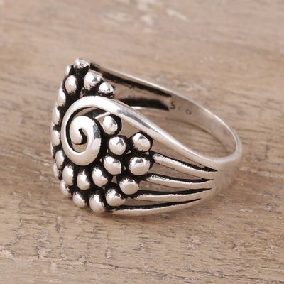 Alternate image for Swirl Pattern Sterling Silver Band Ring from India Modern Swirl