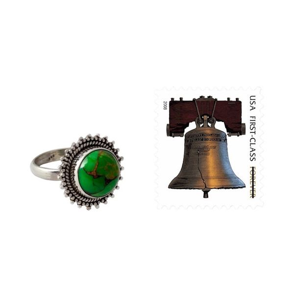 Alternate image for Sterling Silver and Green Composite Turquoise Cocktail Ring Verdant Promise