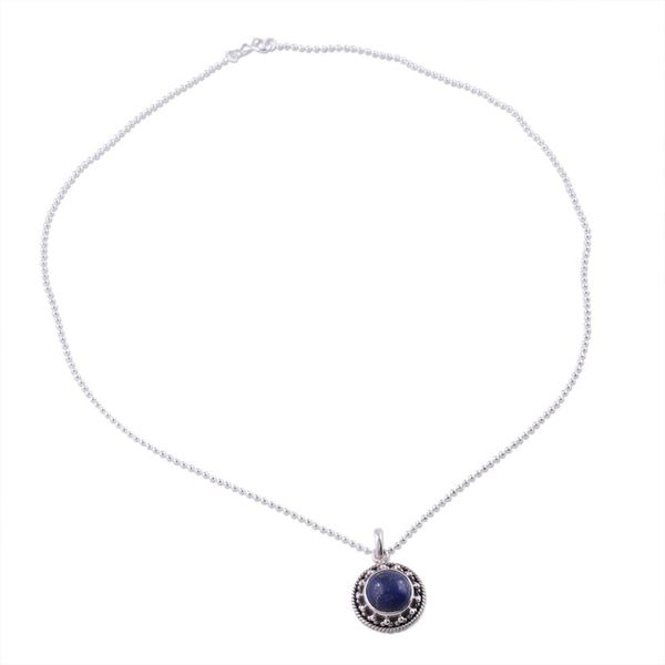 Alternate image for Artisan Handmade Lapis Lazuli Sterling Silver Necklace Lavish Moon