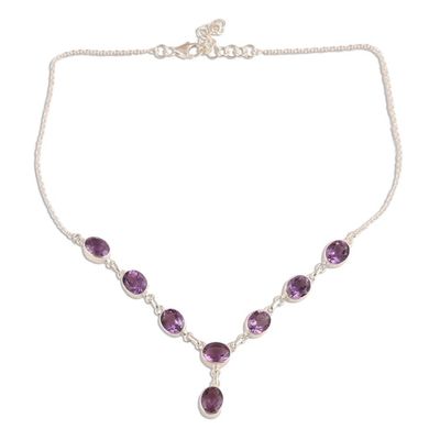 Alternate image for 24-Carat Amethyst Pendant Necklace from India Regal Dazzle